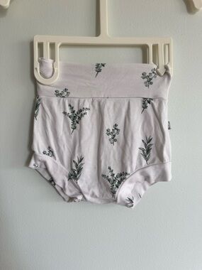 Kyte Baby White with Eucalyptus Print Bamboo Bummie
